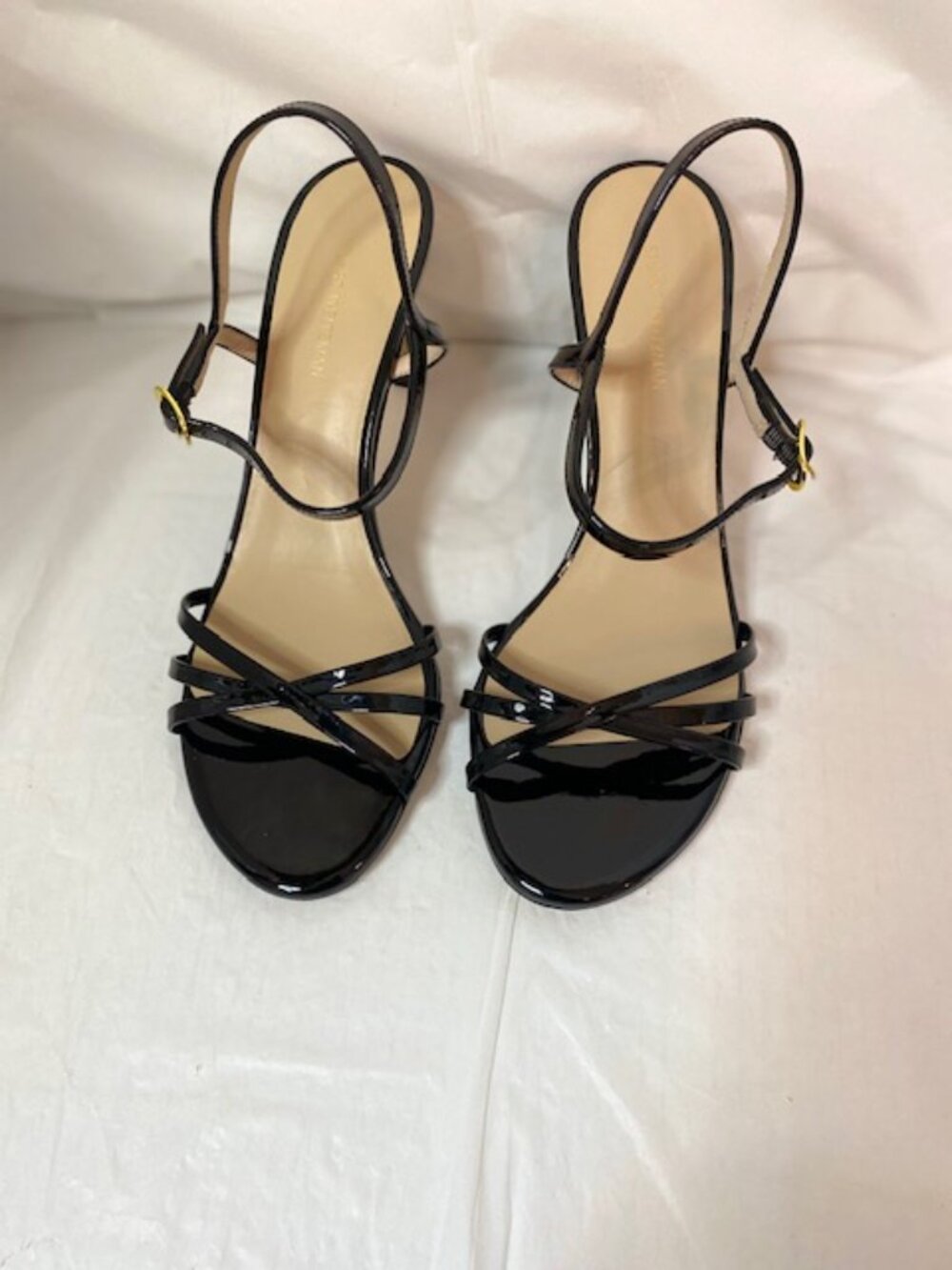Stuart Weitzman Black Patent Leather Strappy Slingback Heels – Size 7.5B - Picture 2 of 11